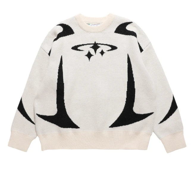 stars knitwear hoodie